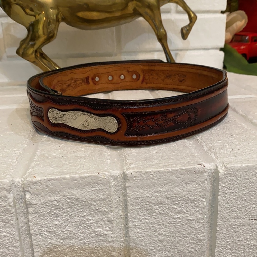 Vintage Leather belt with Conchos